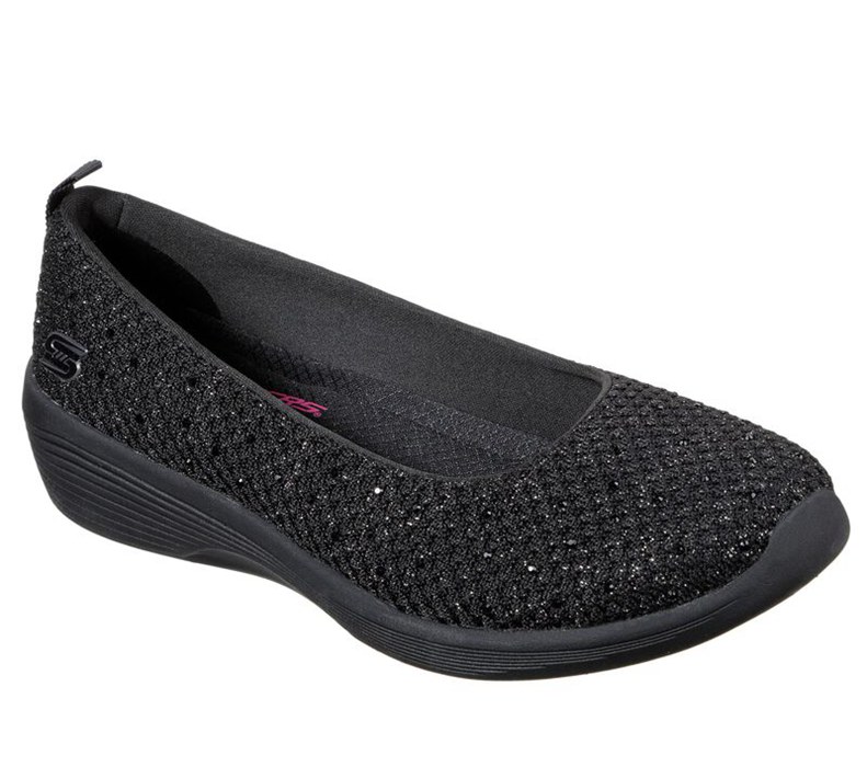 Skechers Arya - Sweet Glitz - Womens Flats Shoes Black [AU-QF8250]